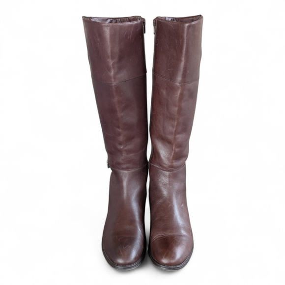 Ralph Lauren Women's Leather Marba Riding Boot Dark Brown Burnished Sz 8.5 B - Picture 4 of 14